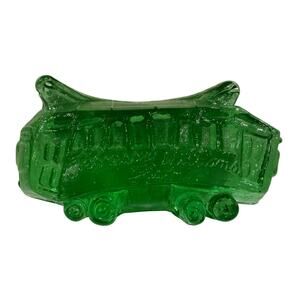 Tennessee Williams Fest New Orleans Streetcar Paperweight Green Glass
